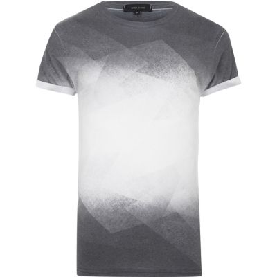 Black faded print t-shirt